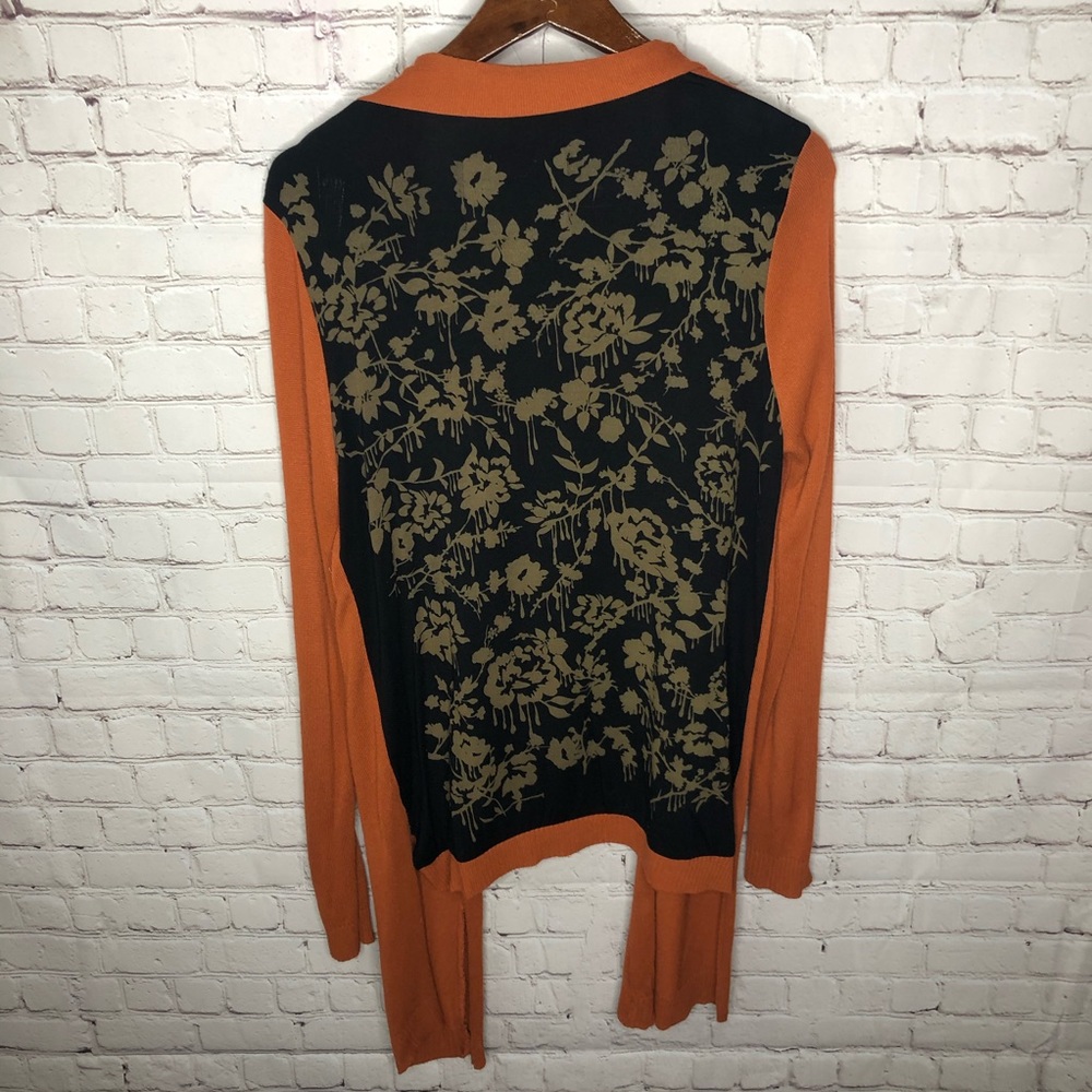 M Rena Long Sleeve Knit Floral Back Cardigan M - Picture 5 of 7
